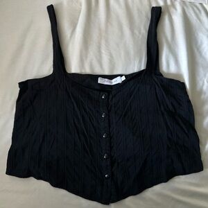 Lisa Says Gah Black Frankie Cotton Top